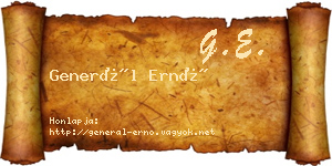 Generál Ernő névjegykártya